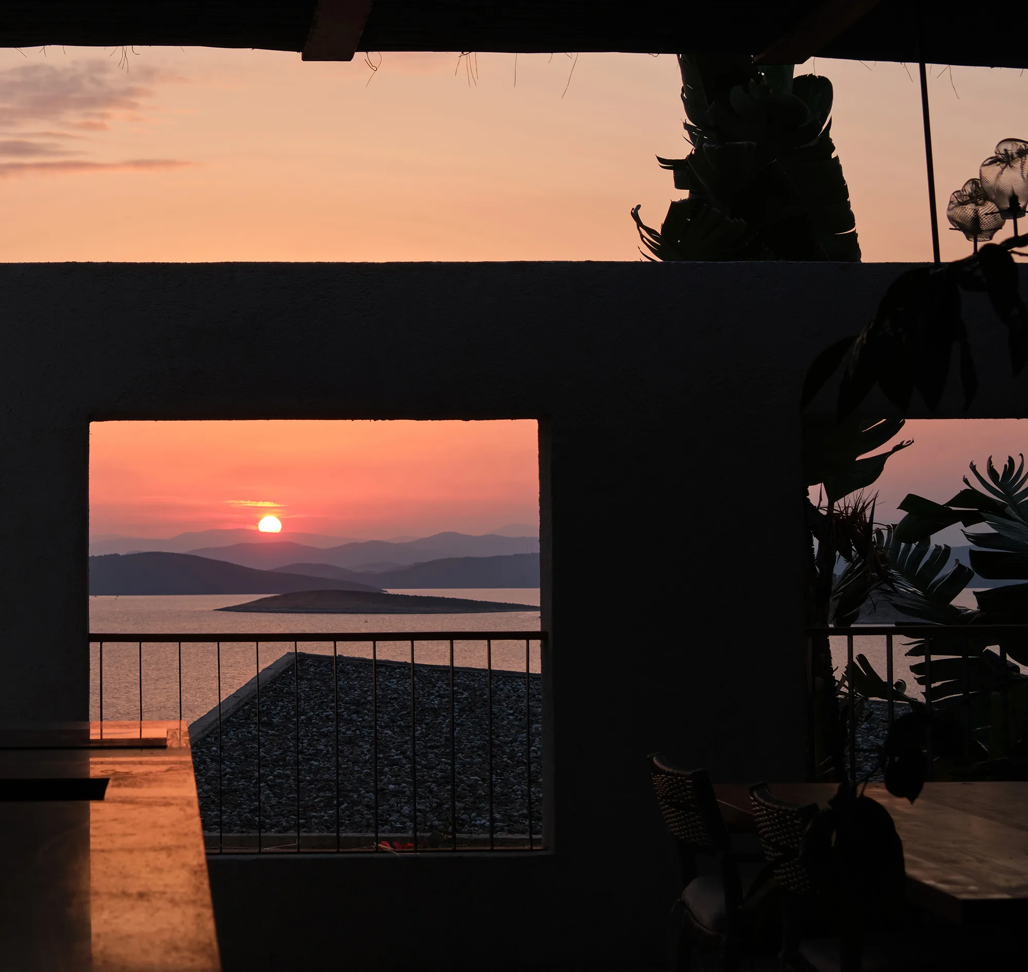 Sunset view from Artsy Bodrum Loft